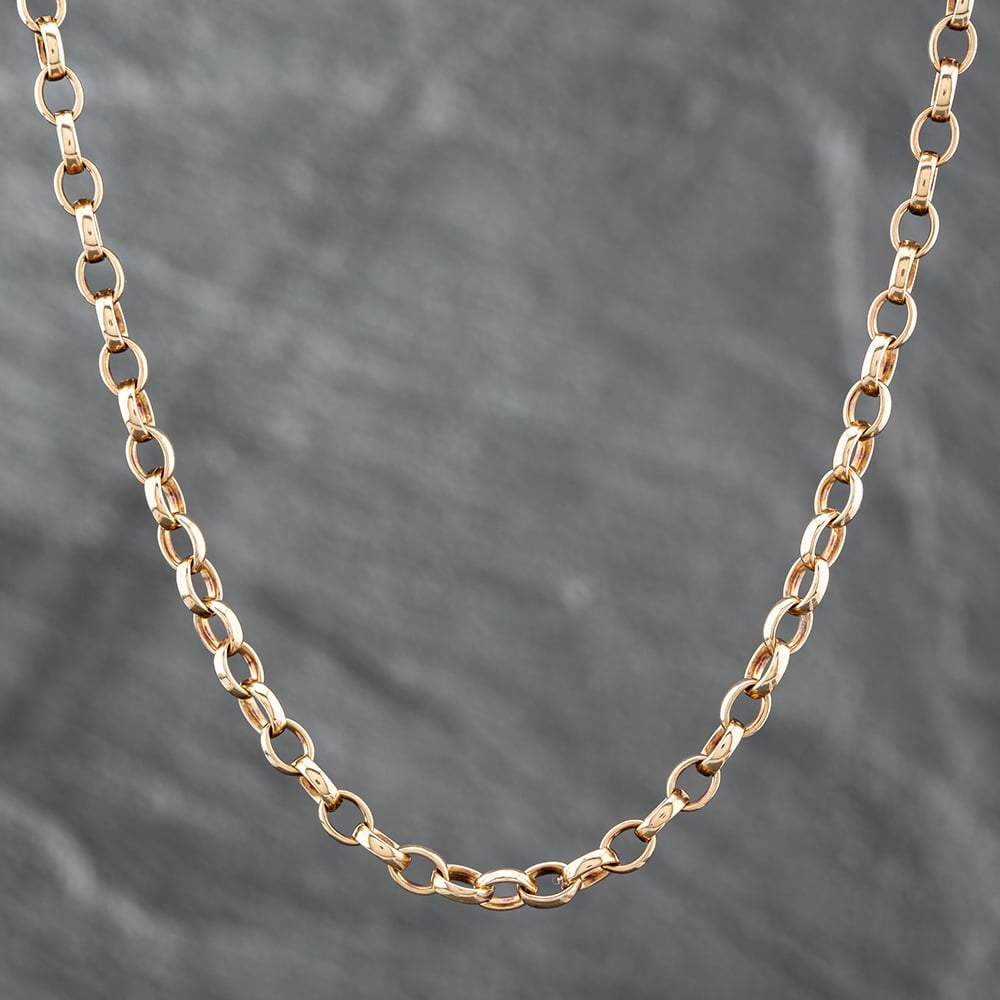 Product photograph of Pre-owned 9ct Yellow Gold Oval 19 Inch Belcher Chain 41041319 from The Jewel Hut
