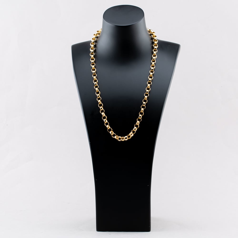 Pre-Owned 9ct Yellow Gold Patterned Link 24 Inch Belcher Chain 41041390