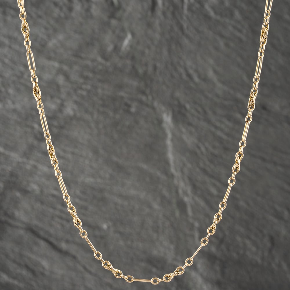 Click to view product details and reviews for Pre Owned 9ct Yellow Gold Fancy Link 28 Inch Figaro Chain 41041534.