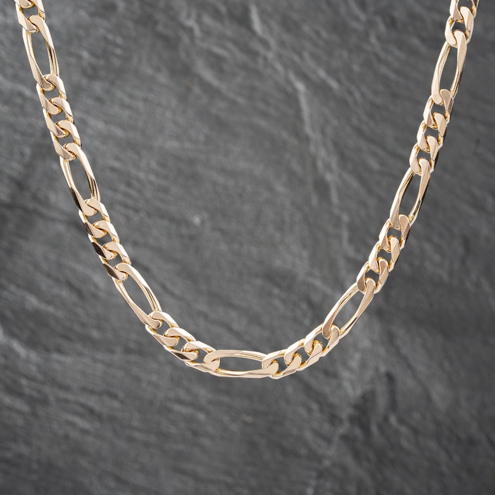 Pre-Owned 9ct Yellow Gold Heavy 26 Inch Figaro Chain 41041656