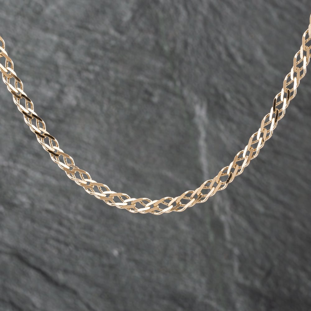 Pre-Owned 9ct Yellow Gold Double 18 Inch Curb Chain 41041674