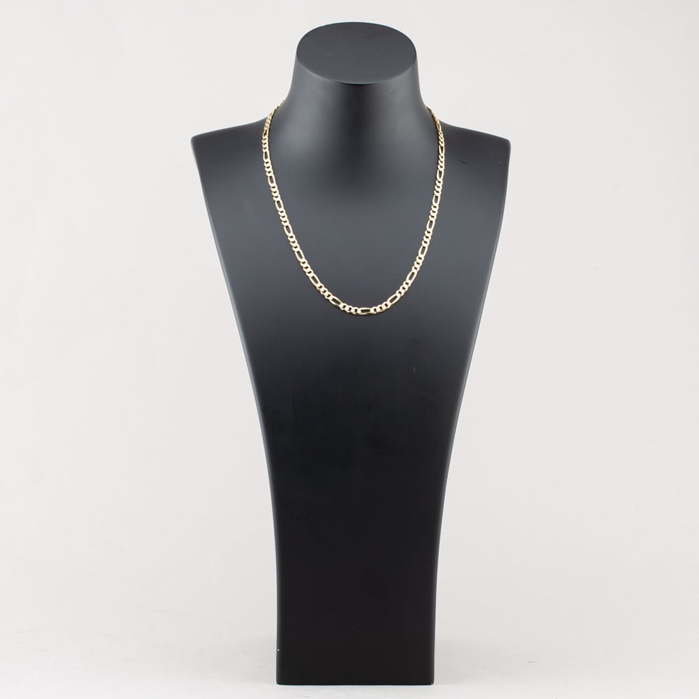 Pre-Owned 9ct Yellow Gold Hammered 18 Inch Figaro Chain 41041702