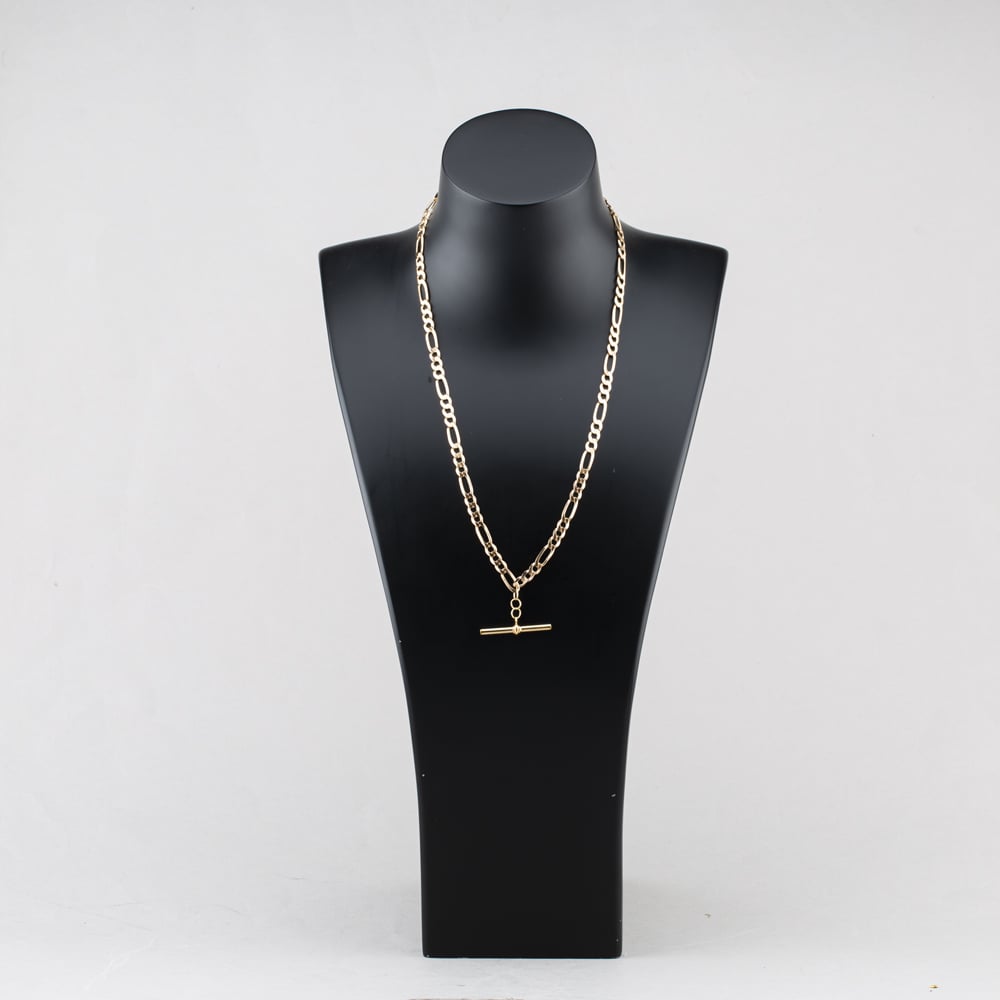 Pre-Owned Vintage 9ct Rose Gold Albert Chain 20 Inch T-Bar Figaro Chain 41041716