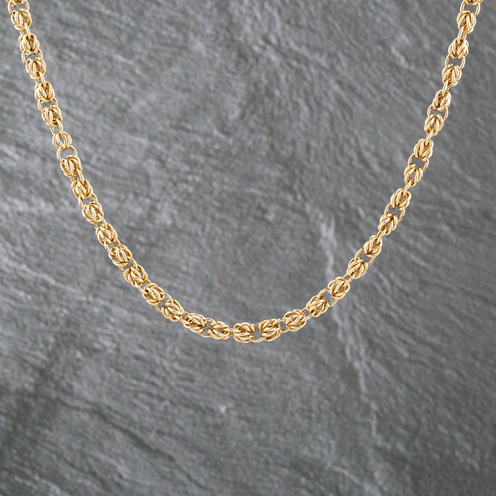 Pre-Owned 9ct Yellow Gold 17 Inch Byzantine Chain 41041732