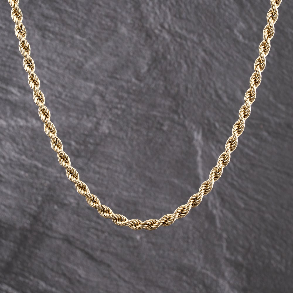 Pre-Owned 9ct Yellow Gold 18 Inch Rope Chain 41041748