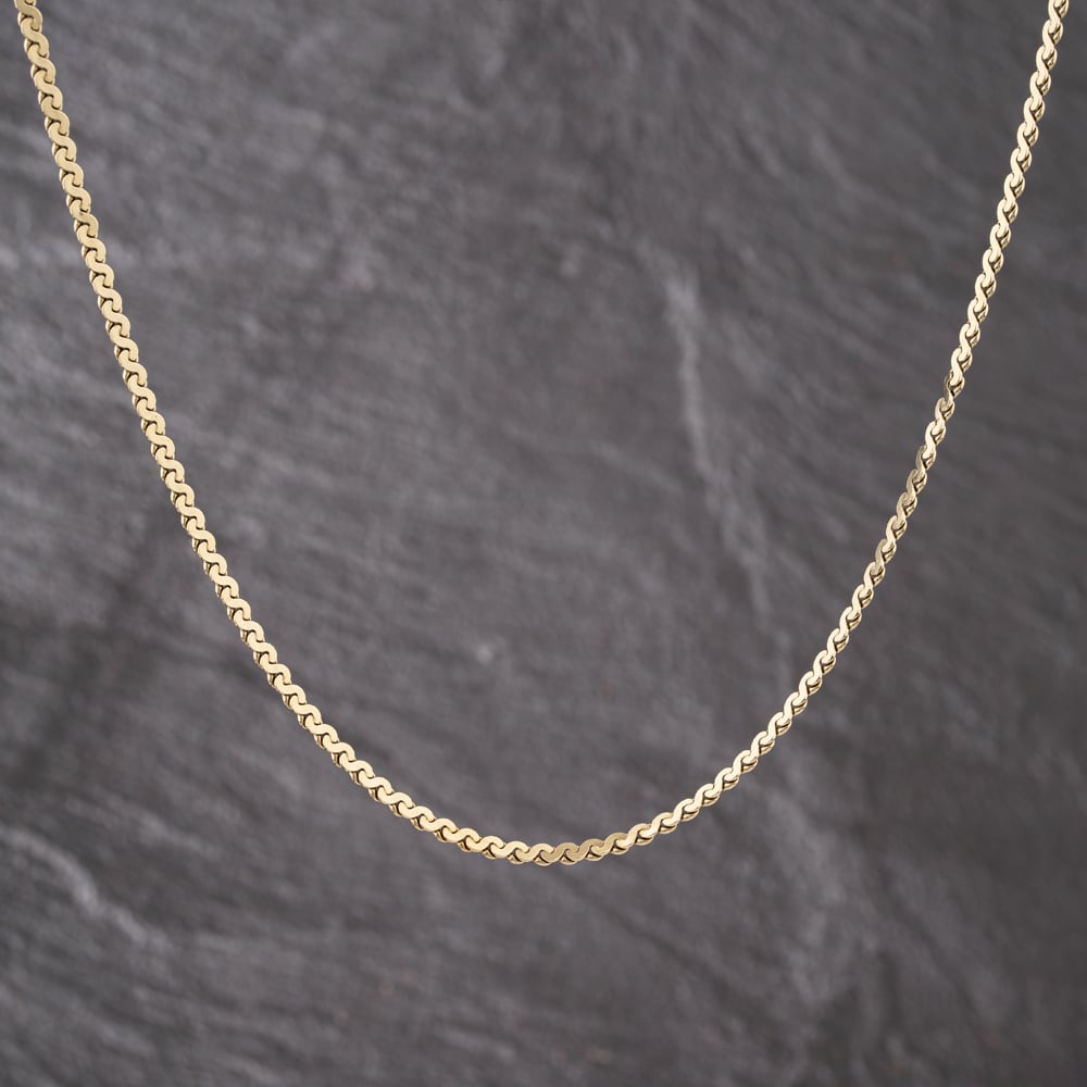 Pre-Owned Vintage 9ct Yellow Gold Serpentine 21 Inch Snake Chain 41041786