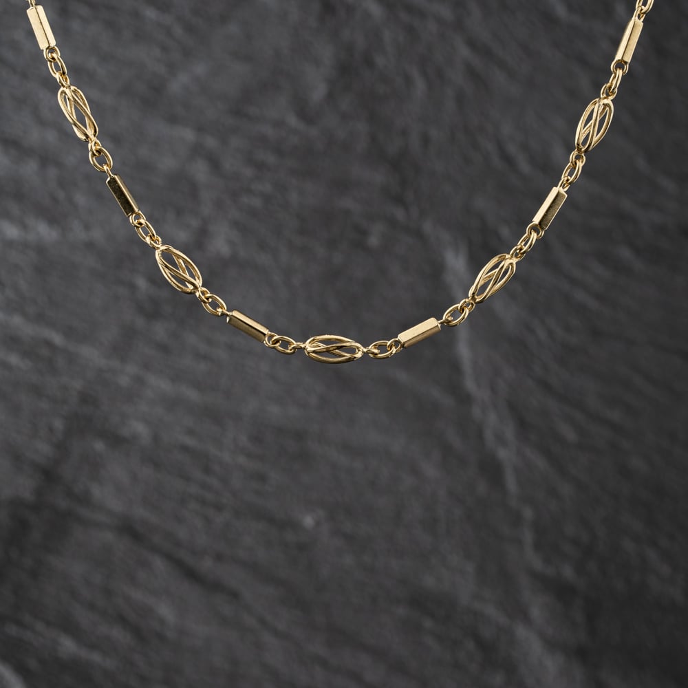 Pre-Owned 9ct Yellow Gold Fancy 16 Inch Bar Chain 41041801