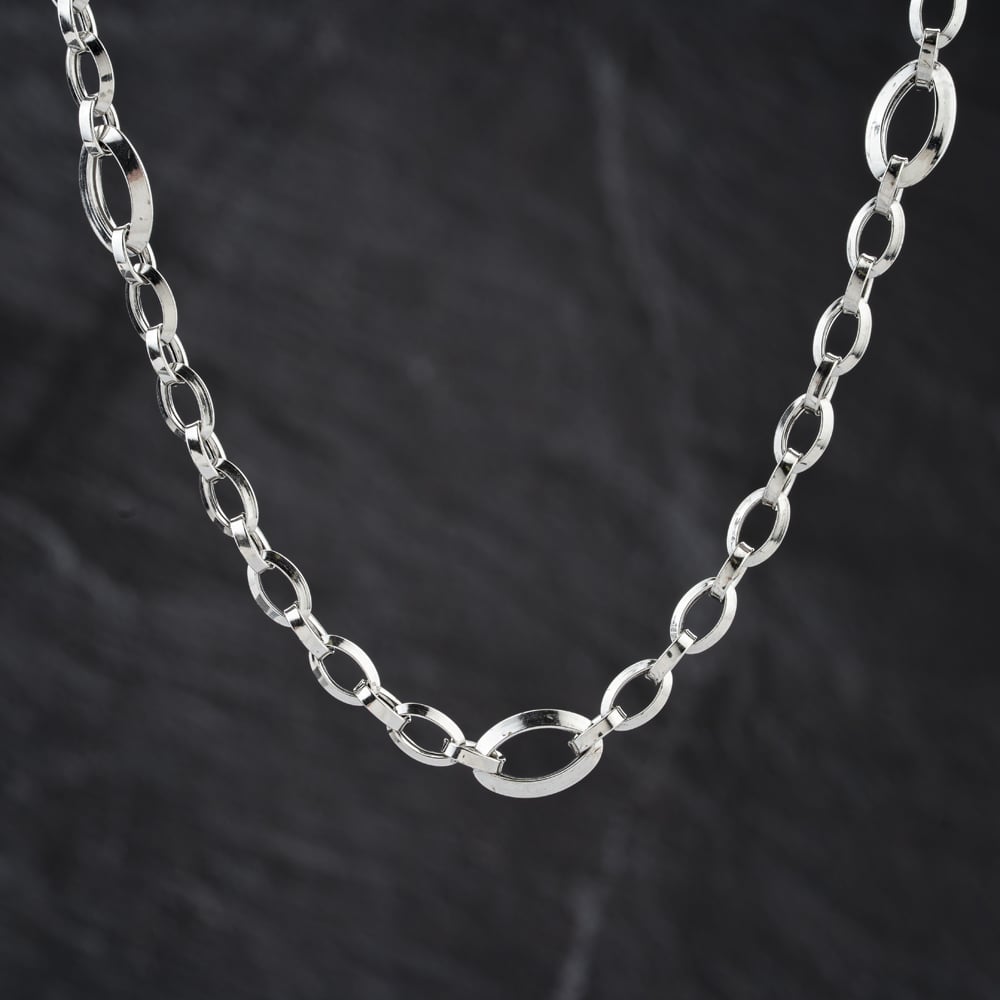 Pre-Owned 9ct White Gold Fancy 24 Inch Belcher Chain 41041850