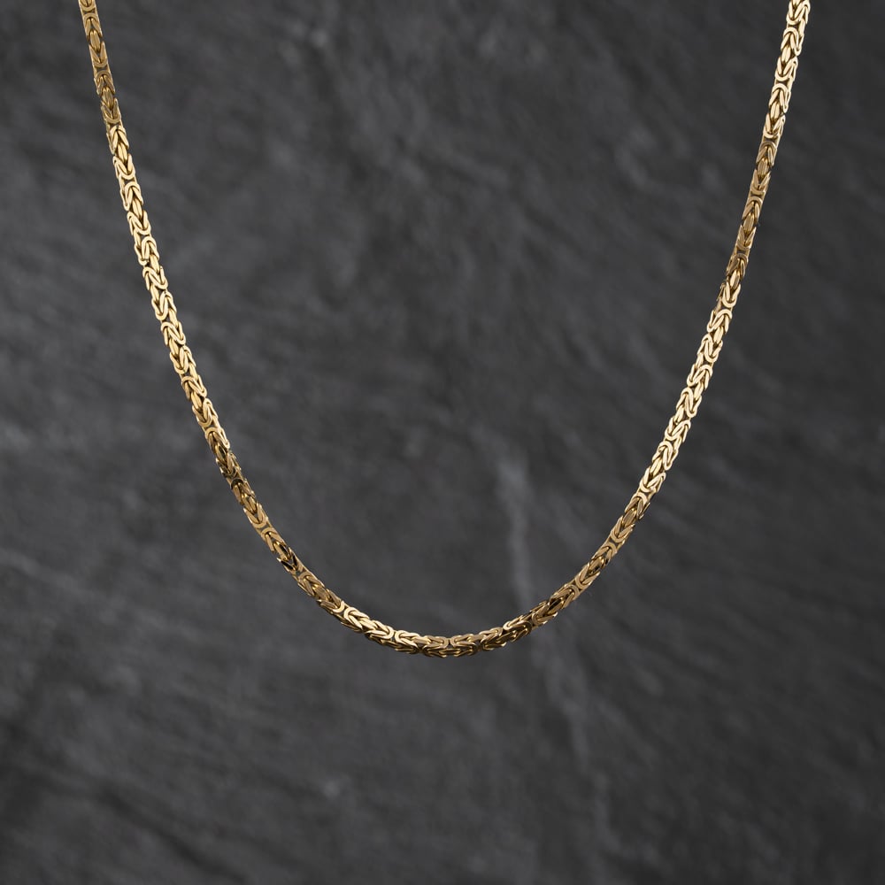 Pre-Owned 9ct Yellow Gold 16 Inch Byzantine Chain 41041886