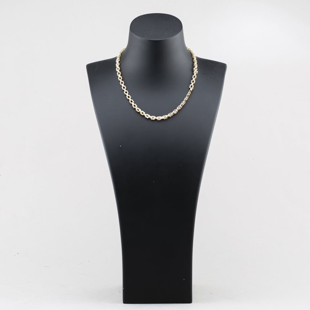 Pre-Owned 9ct Two Colour Gold 16 Inch Brick Chain 41041888