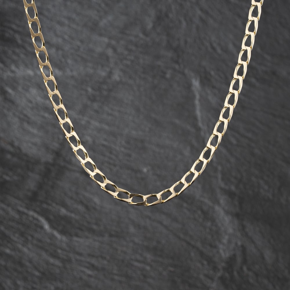 Pre-Owned 9ct Yellow Gold Square 21 Inch Curb Chain 41041895