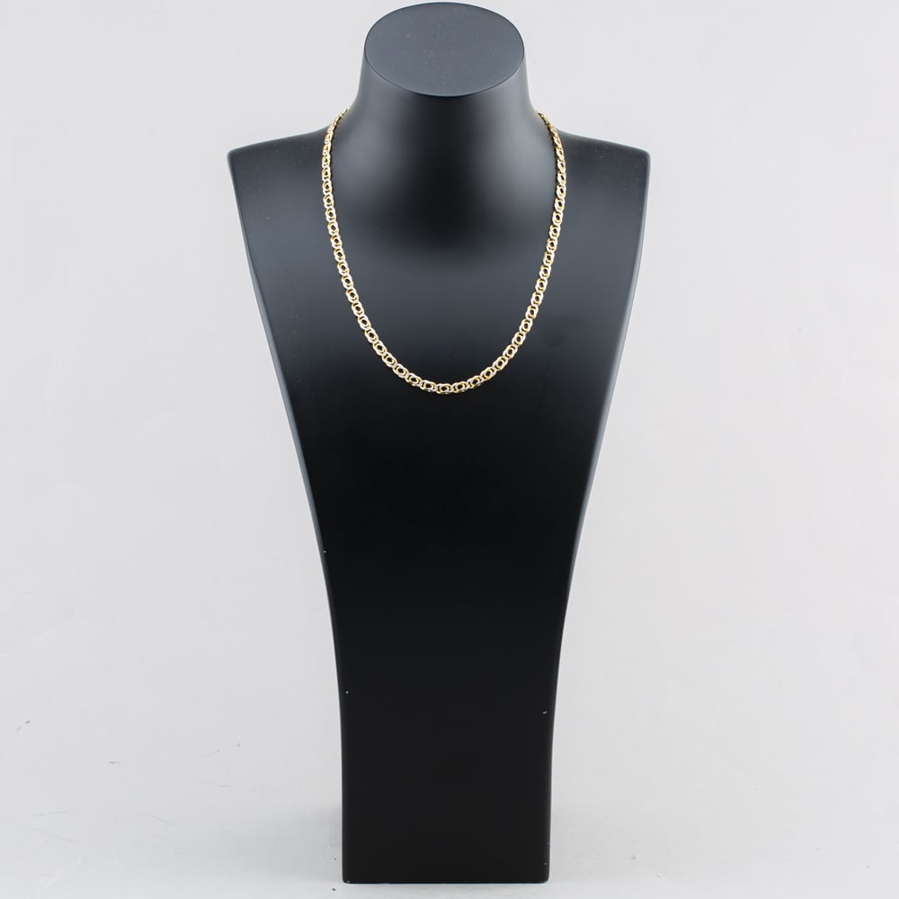 Pre-Owned 9ct Two Colour Gold Double 18 Inch Curb Chain 41041939
