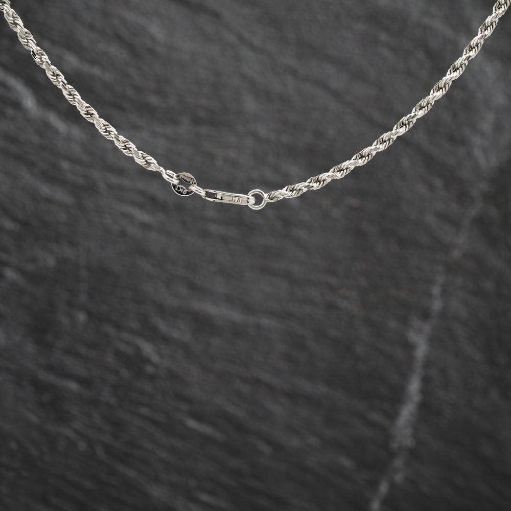 Pre-Owned 9ct White Gold Filed Link 24 Inch Rope Chain 41041961