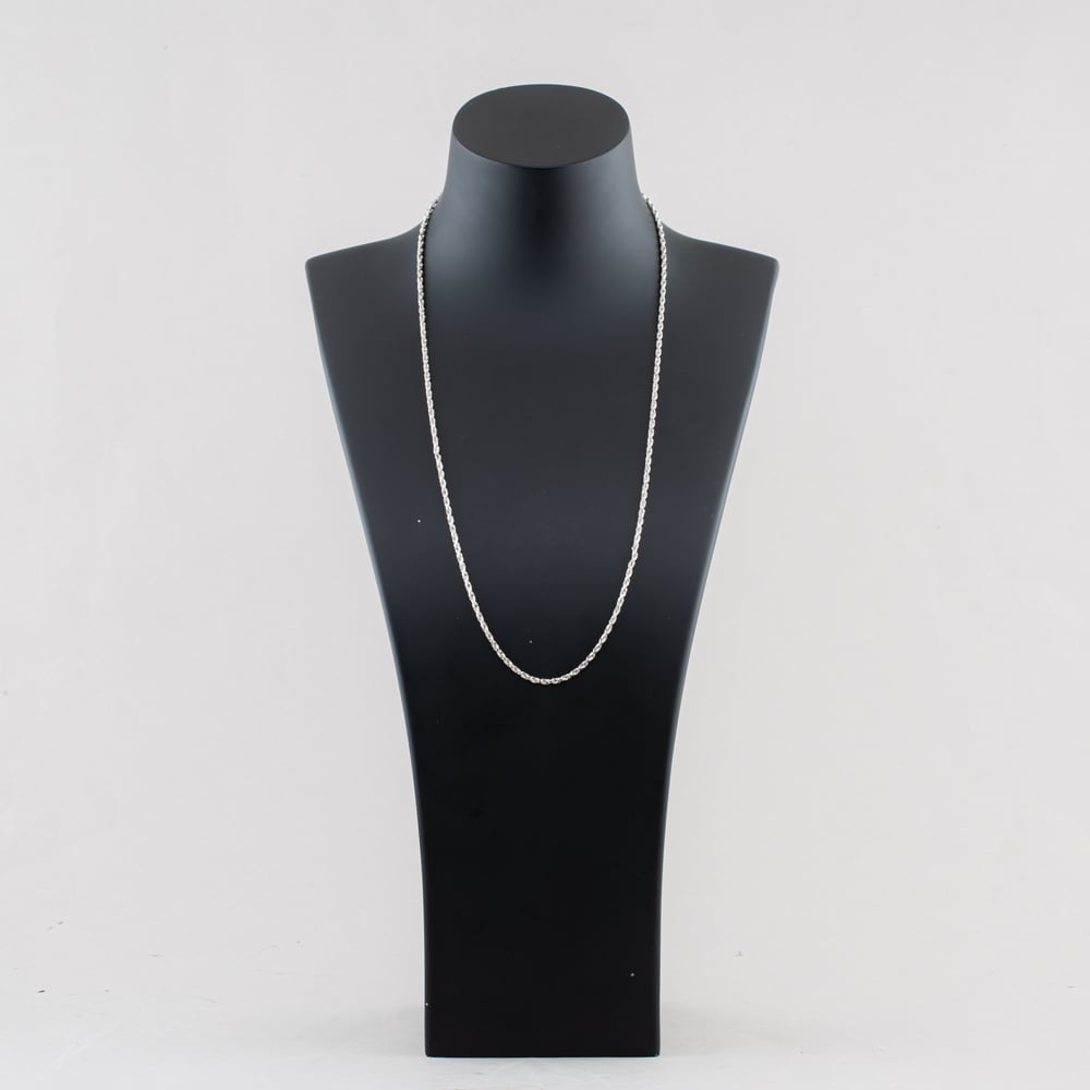 Pre-Owned 9ct White Gold Filed Link 24 Inch Rope Chain 41041961