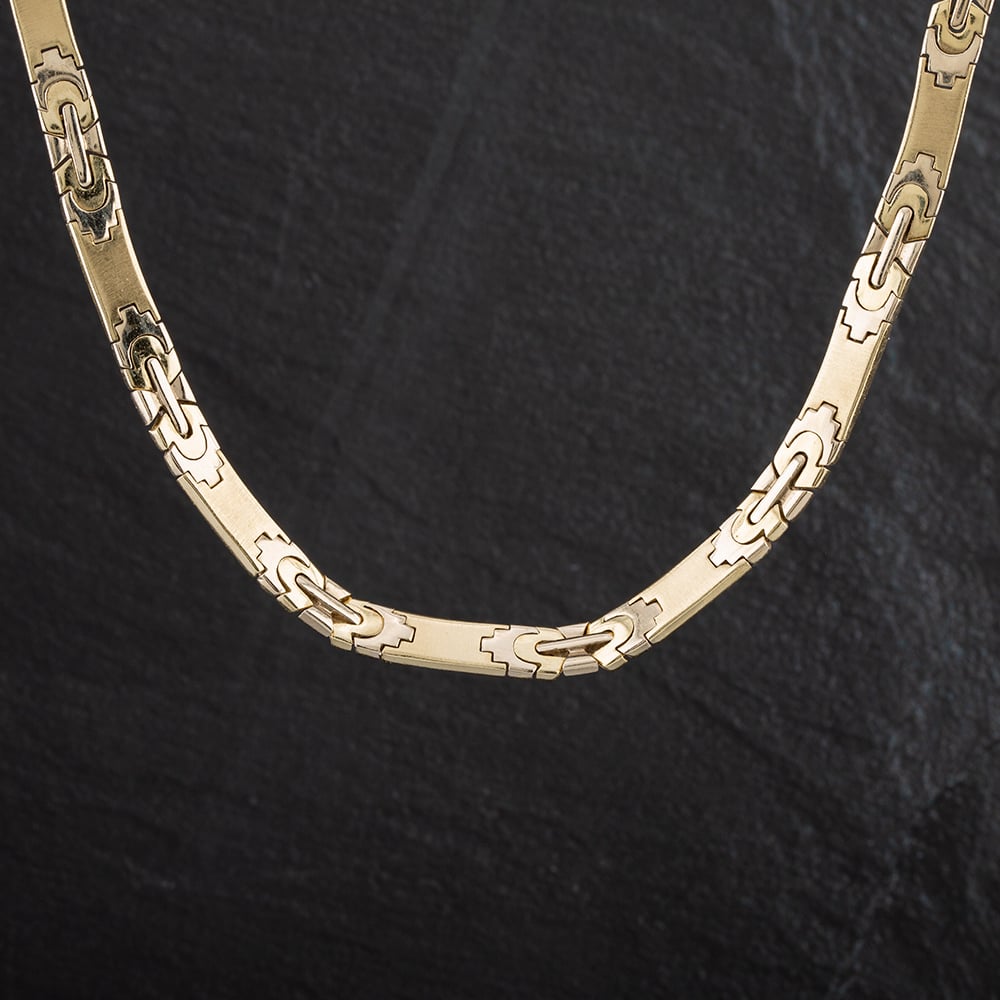 Product photograph of Pre-owned 14ct Yellow Gold Solid Flat 16 Inch Necklace 4104475 from The Jewel Hut
