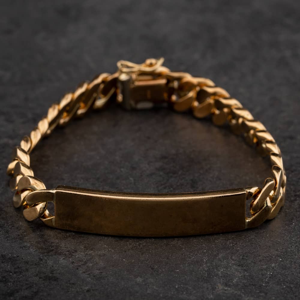 Product photograph of Pre-owned 9ct Yellow Gold 7 5 Inch Curb Identity Bracelet 4107096 from The Jewel Hut