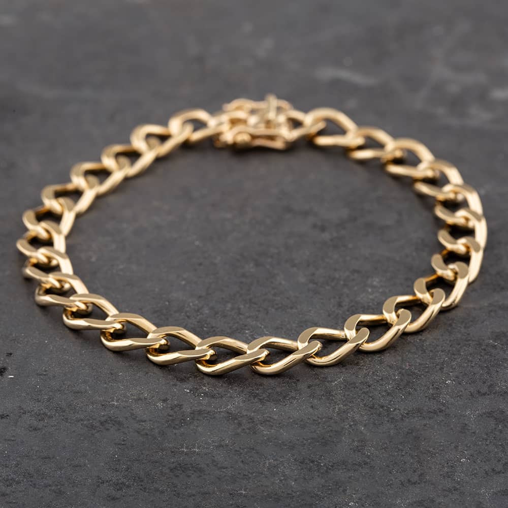 Pre-Owned 9ct Yellow Gold 8 Inch Chain Bracelet 41081059