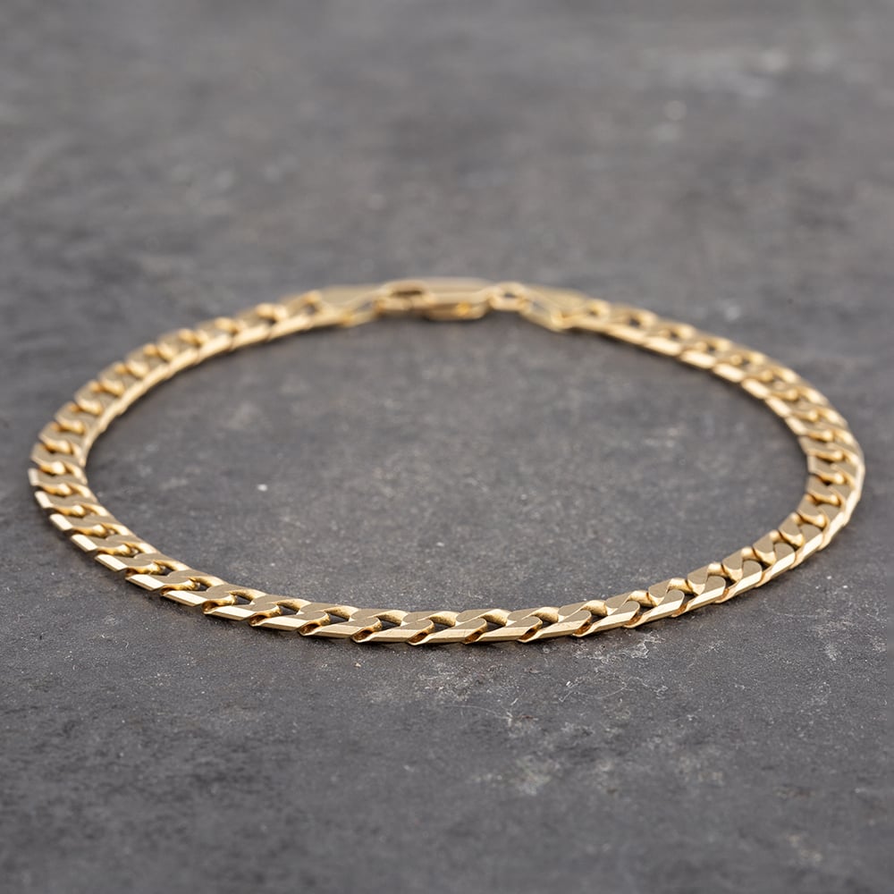 Pre-Owned 9ct Yellow Gold 8 Inch Curb Chain Bracelet 41081101