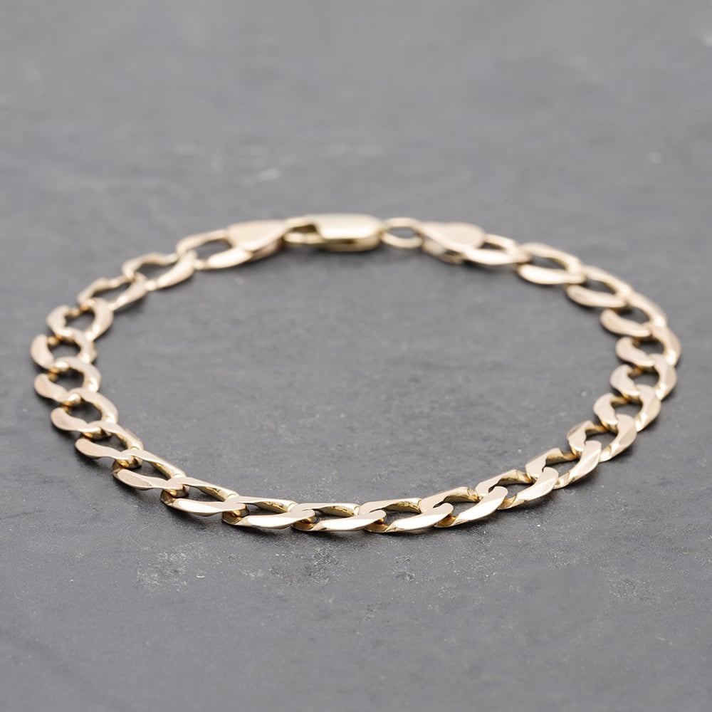 Product photograph of Pre-owned 9ct Yellow Gold 8 5 Inch Chain Bracelet 41081145 from The Jewel Hut