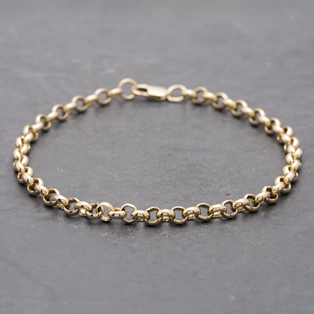 Product photograph of Pre-owned 9ct Yellow Gold 9 Inch Belcher Chain Bracelet 41081148 from The Jewel Hut