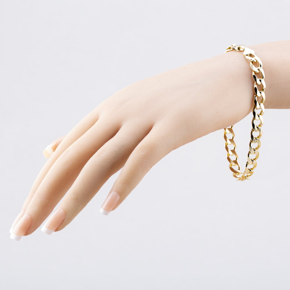 Pre-Owned 9ct Yellow Gold 9 Inch Curb Chain Bracelet 41081168
