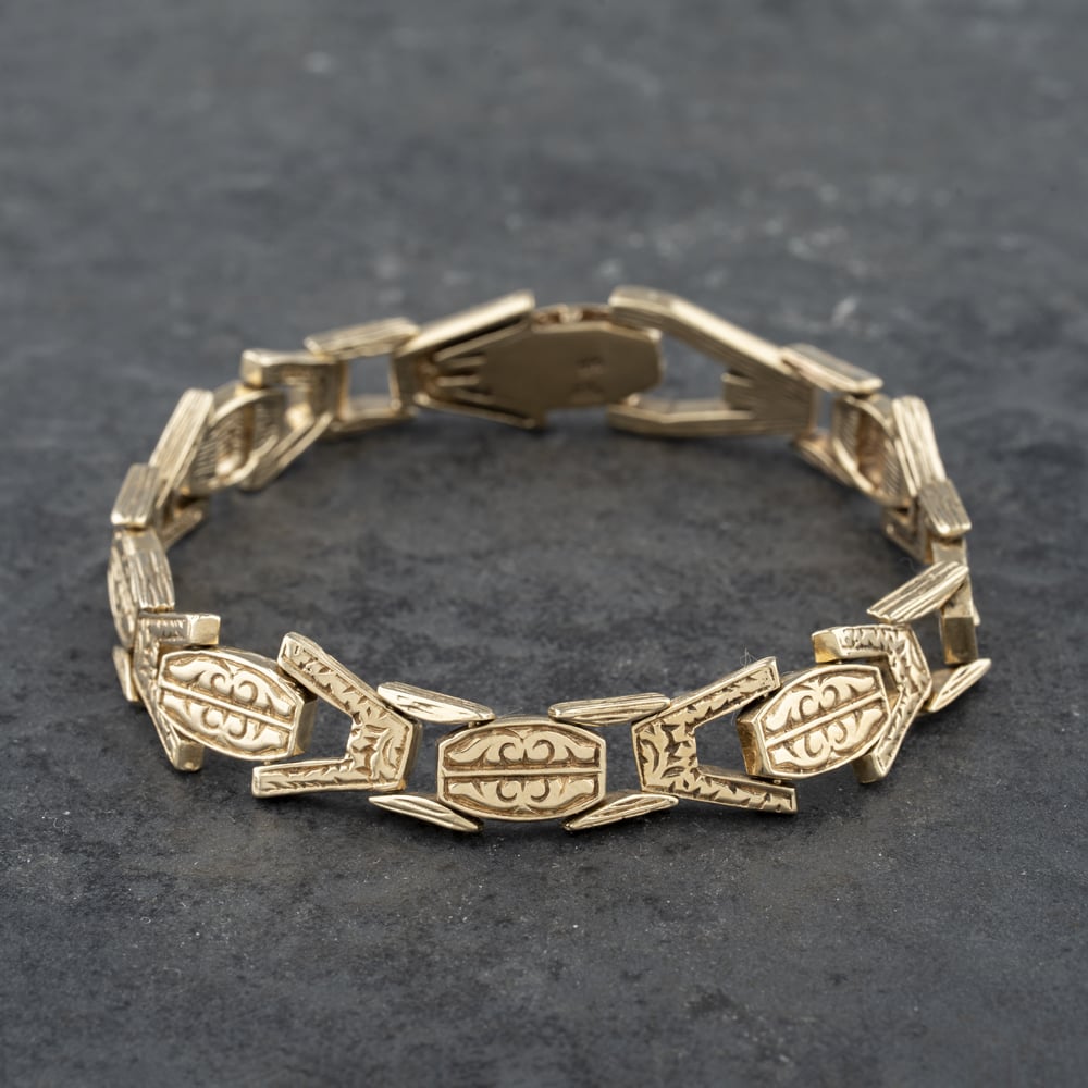 Pre-Owned 9ct Yellow Gold Flexible Fancy 7.5 Inch Chain Bracelet 41081232