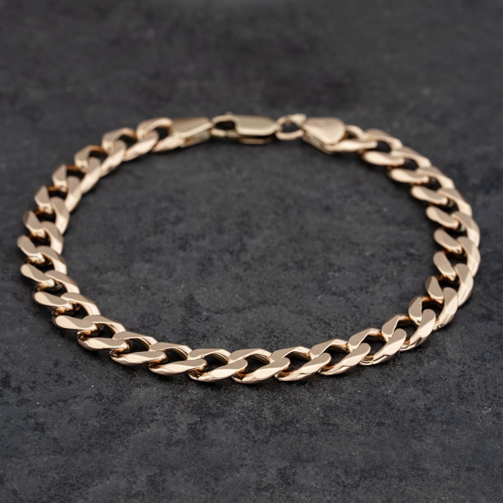 Pre-Owned 9ct Yellow Gold 8.5 Inch Curb Chain Bracelet 41081278