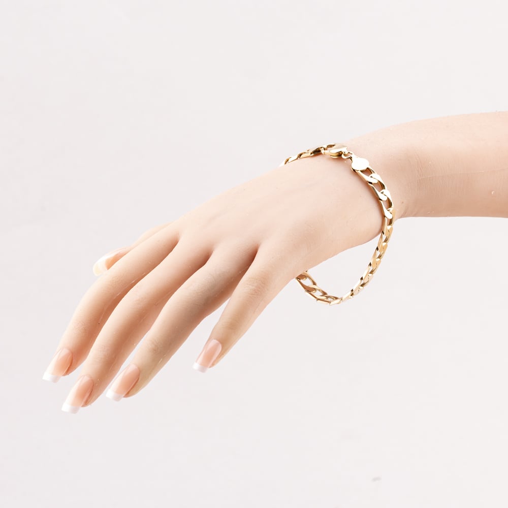 Pre-Owned 9ct Yellow Gold 8.5 Inch Curb Chain Bracelet 41081285