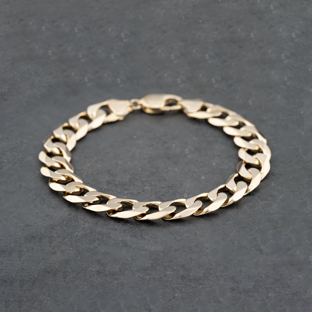 Pre-Owned 9ct Yellow Gold 8.5 Inch Curb Chain Bracelet 41081292