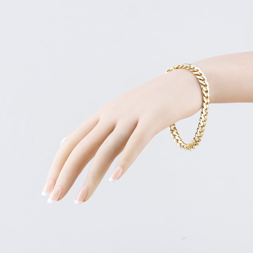 Pre-Owned 9ct Yellow Gold 8 Inch Curb Chain Bracelet 41081294