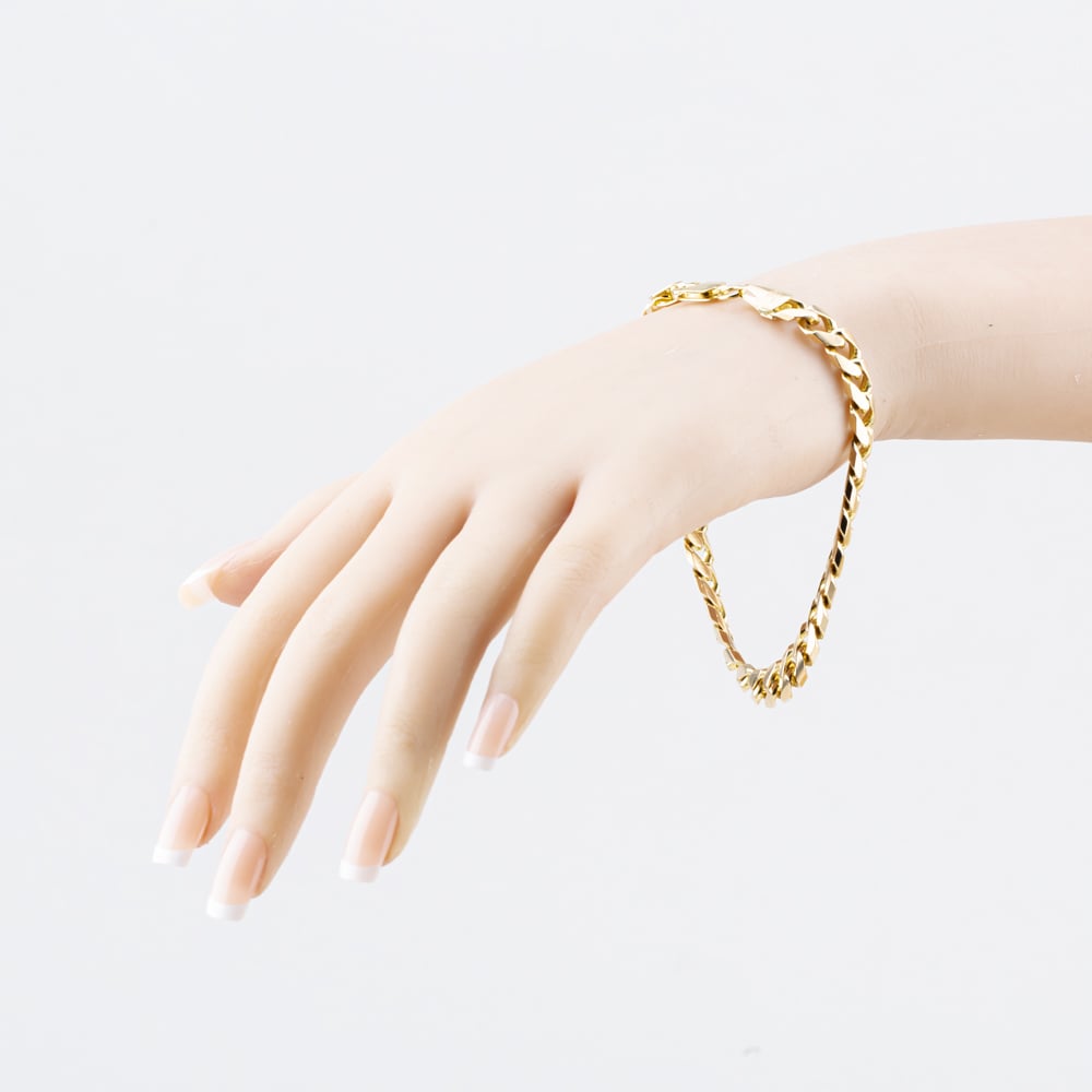 Pre-Owned 9ct Yellow Gold 9.5 Inch Curb Chain Bracelet 41081314