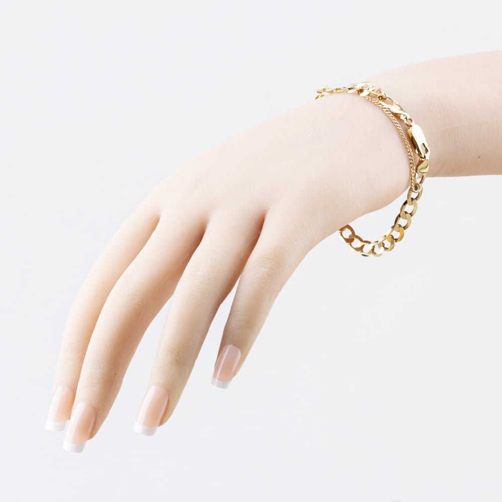 Pre-Owned 9ct Yellow Gold 8 Inch Curb Chain Bracelet 41081319