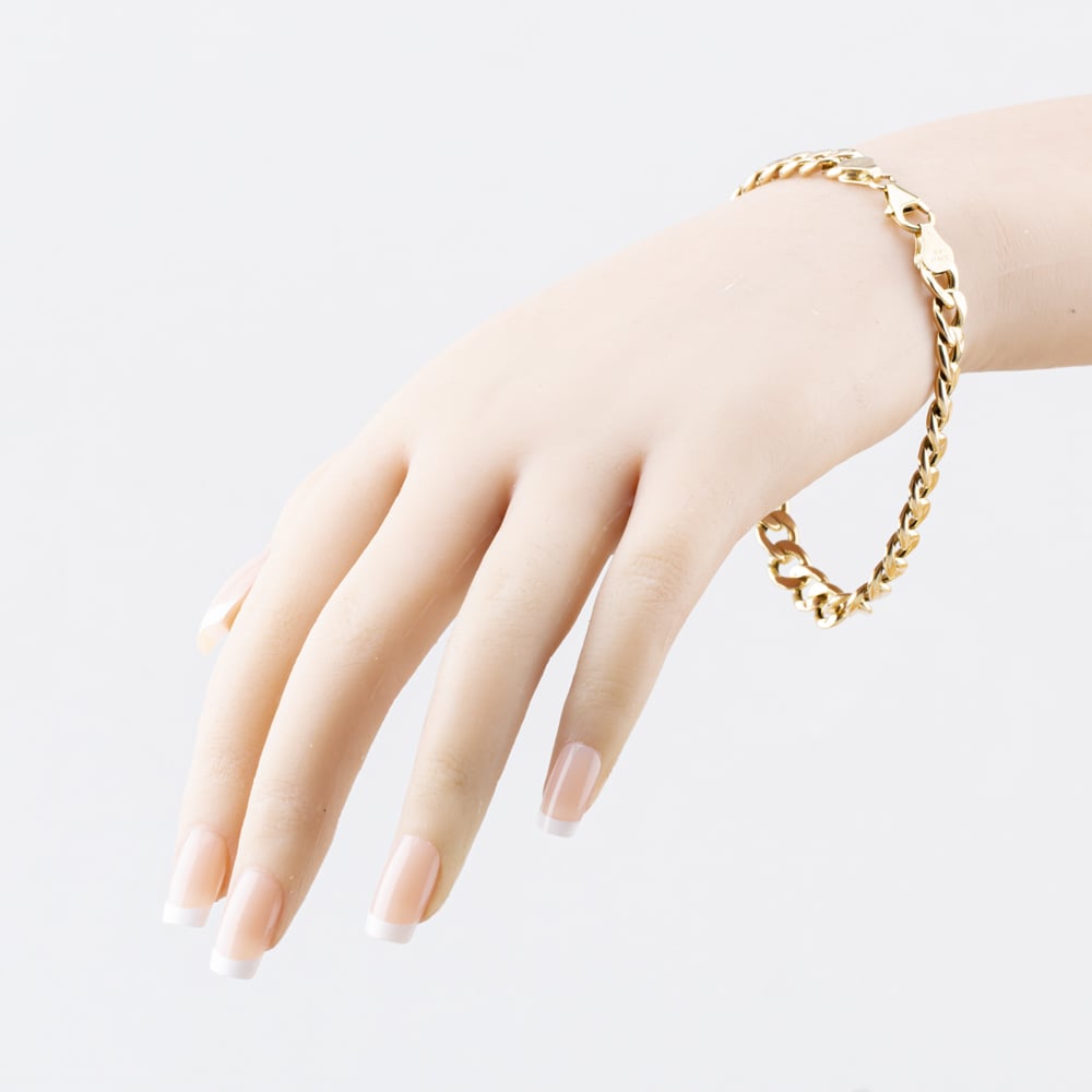 Pre-Owned 9ct Yellow Gold 8.5 Inch Curb Chain Bracelet 41081324