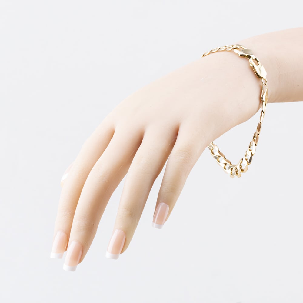 Pre-Owned 9ct Yellow Gold 8.5 Inch Curb Chain Bracelet 41081328