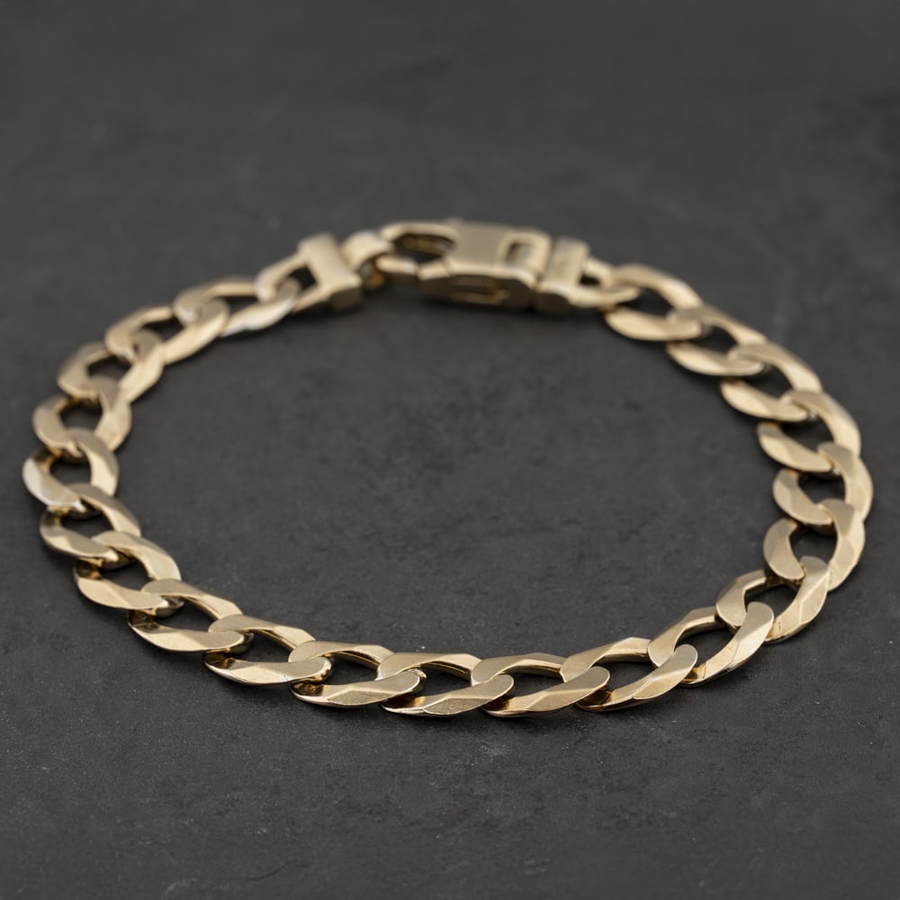 Pre-Owned 9ct Yellow Gold 9.5 Inch Curb Chain Bracelet 41081336