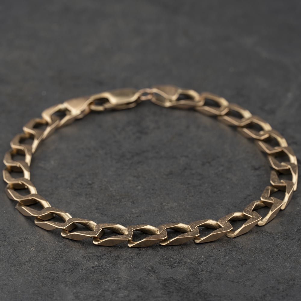 Second Hand 9ct Yellow Gold 8.5 Inch Curb Chain Bracelet 41081342