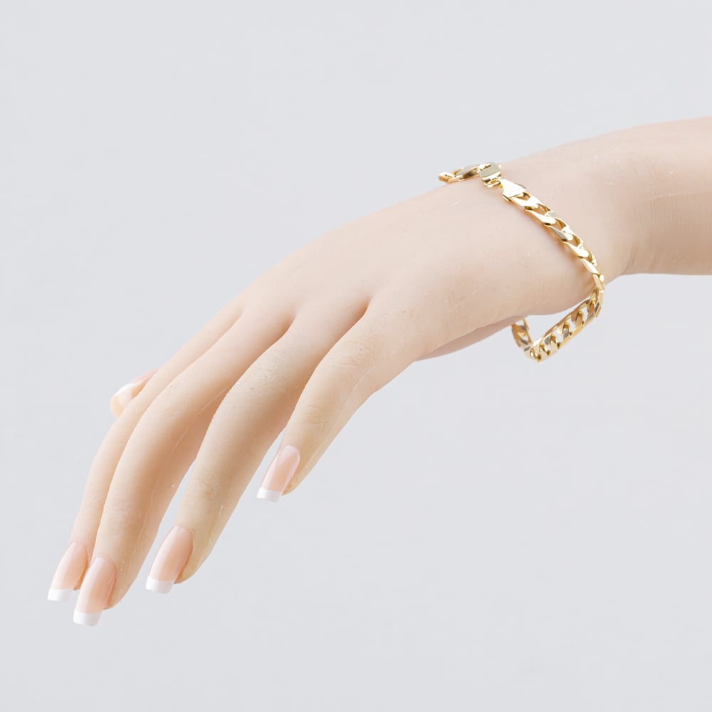 Pre-Owned 9ct Yellow Gold 7.5 Inch Curb Chain Bracelet 41081345