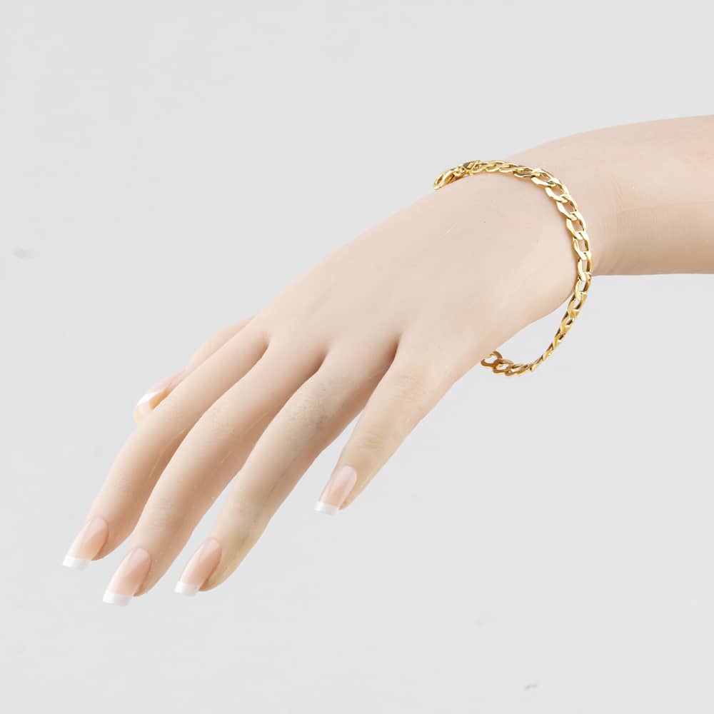 Pre-Owned 9ct Yellow Gold 8 Inch Curb Chain Bracelet 41081346