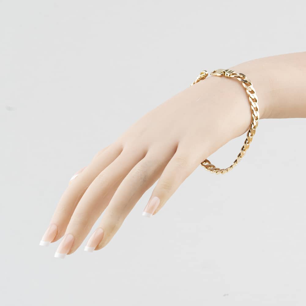 Pre-Owned 9ct Yellow Gold 8.5 Inch Curb Chain Bracelet 41081348