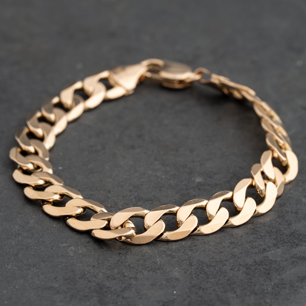 Pre-Owned 9ct Yellow Gold 8.5 Inch Curb Chain Bracelet 41081352