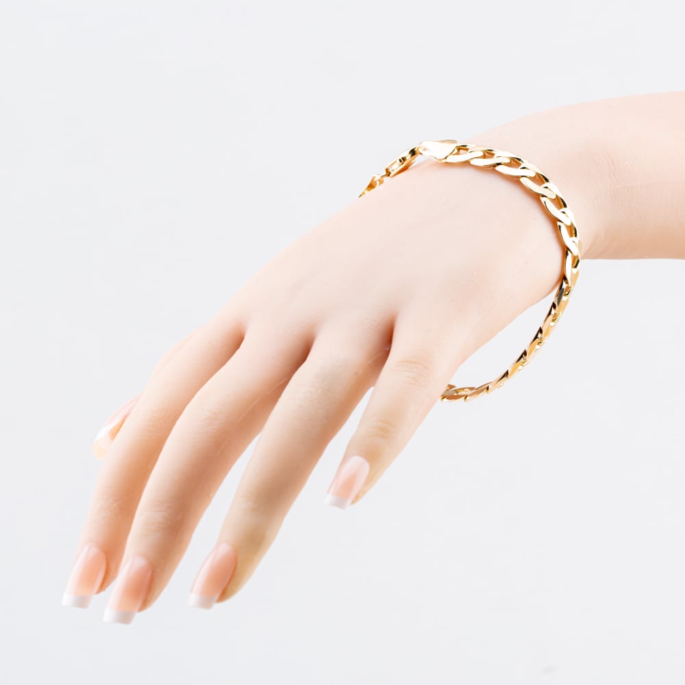 Pre-Owned 9ct Yellow Gold 8.5 Inch Curb Chain Bracelet 41081352
