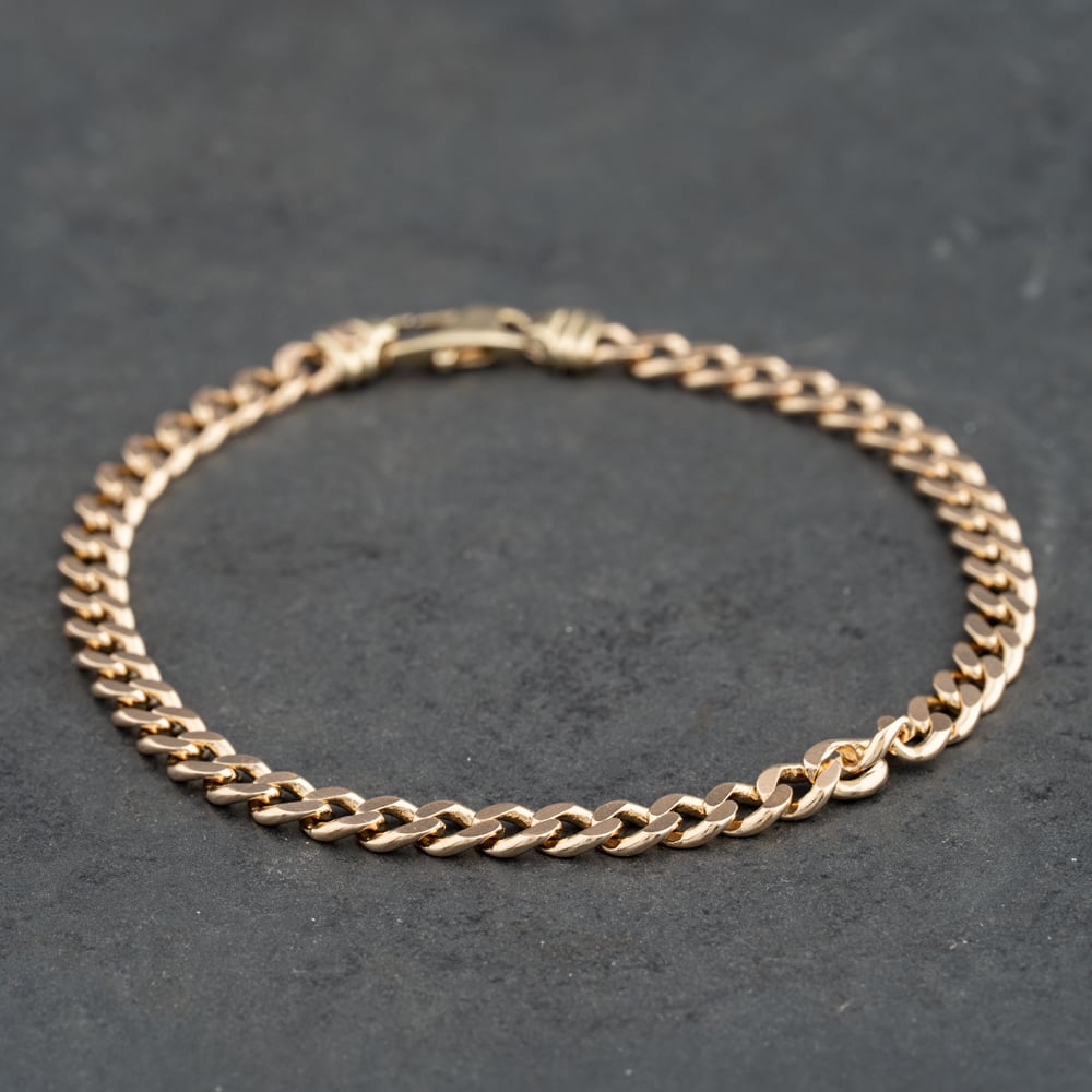 Pre-Owned Vintage Yellow Gold 9 Inch Curb Chain Bracelet 41081355