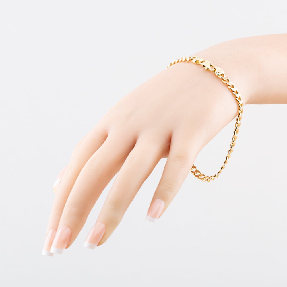 Pre-Owned Vintage Yellow Gold 9 Inch Curb Chain Bracelet 41081355