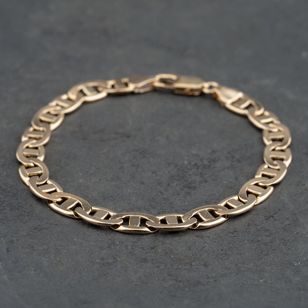 Pre-Owned 9ct Yellow Gold 8.5 Inch Anchor Chain Bracelet 41081356