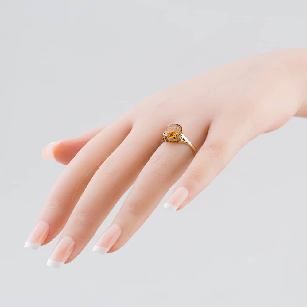 Pre-Owned 9ct Yellow Gold Citrine Dress Ring 41102176