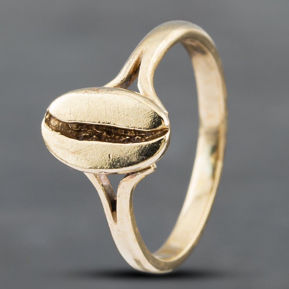 Product photograph of Pre-owned 9ct Yellow Gold Coffee Bean Dress Ring 41102302 from The Jewel Hut
