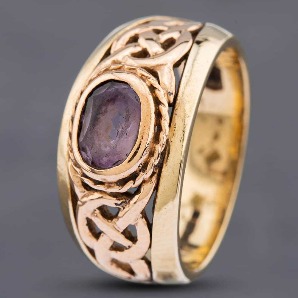 Product photograph of Pre-owned 9ct Yellow Gold Amethyst Clogau Celtic Dress Ring 41102306 from The Jewel Hut