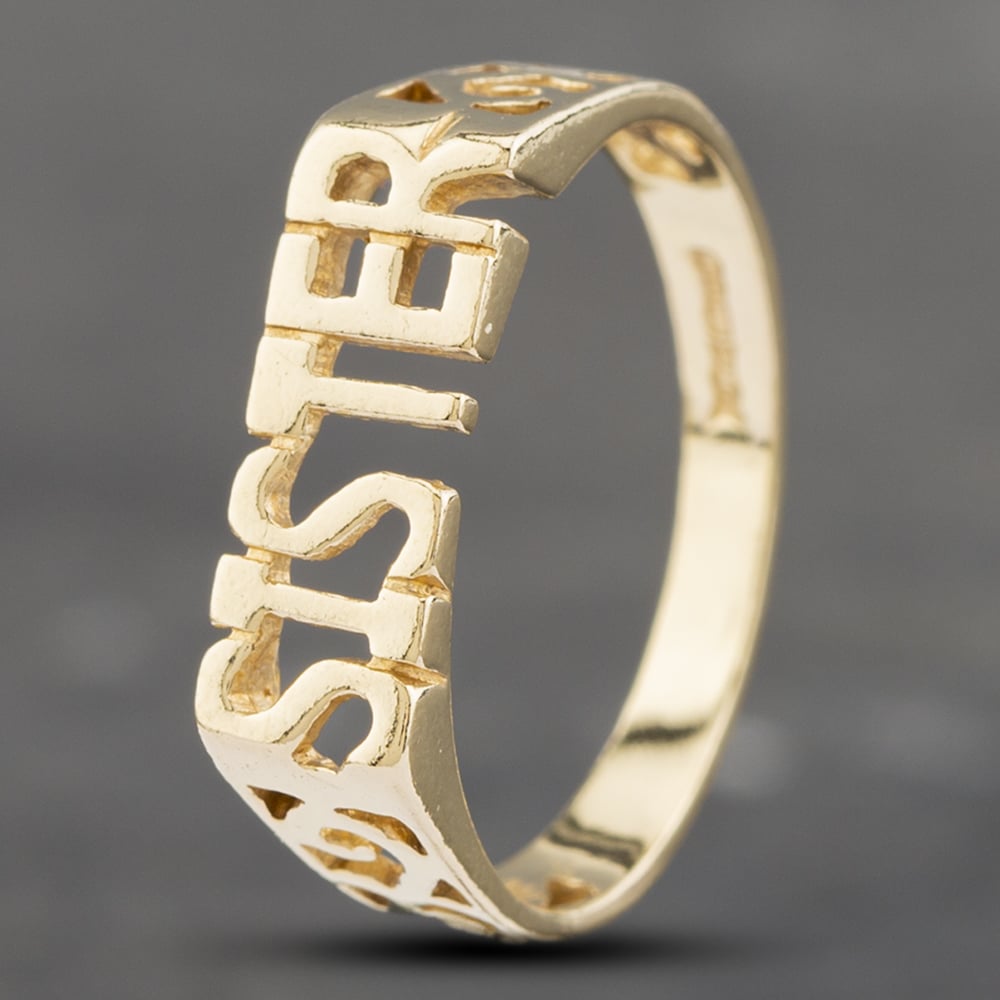 Product photograph of Pre-owned 9ct Yellow Gold Sister Dress Ring 41102495 from The Jewel Hut