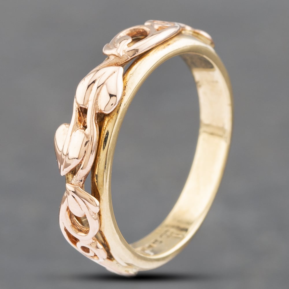 Product photograph of Pre-owned 9ct Two Colour Gold Clogau Tree Of Life Band Ring 41102556 from The Jewel Hut