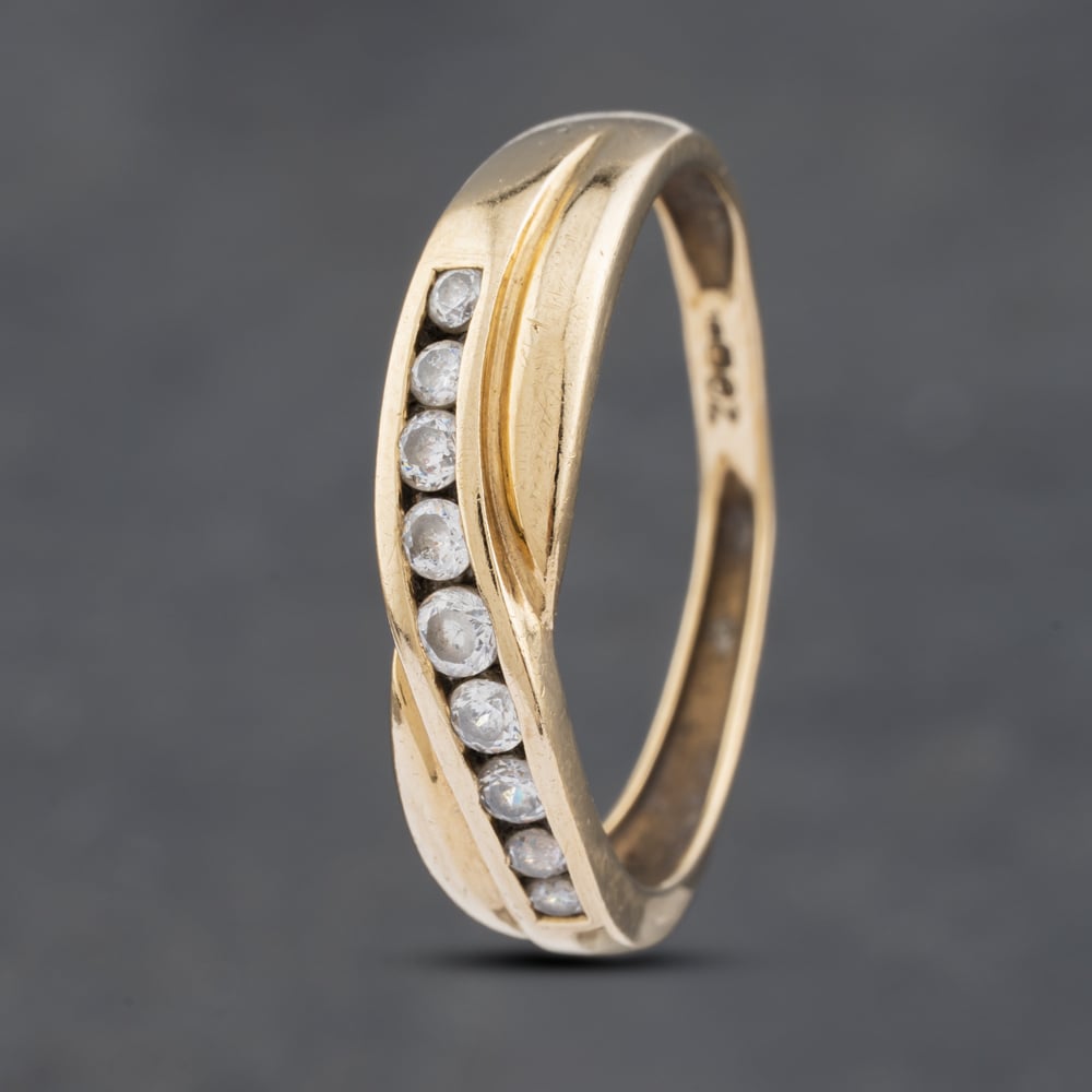Click to view product details and reviews for Pre Owned 9ct Yellow Gold Cubic Zirconia Crossover Half Eternity Ring 41102913. Click to view product details and reviews for Pre Owned 9ct Yellow Gold Cubic Zirconia Crossover Half Eternity Ring 41102913.